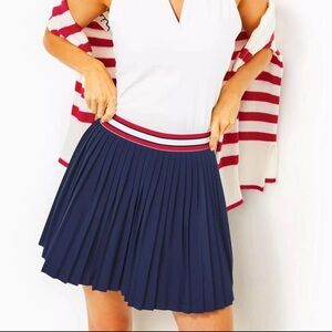 Lilly‎ Pulitzer Luxletic Makara Skort UPF 50 Low Tide Navy XL NWOT active preppy